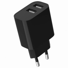 CHARGER USB UNIVERSAL BLACK / 2P TA-UC-2A12-01-BK GEMBIRD