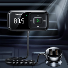 Wireless Bluetooth FM transmitter with charger Baseus S-16 (Overseas edition) - black