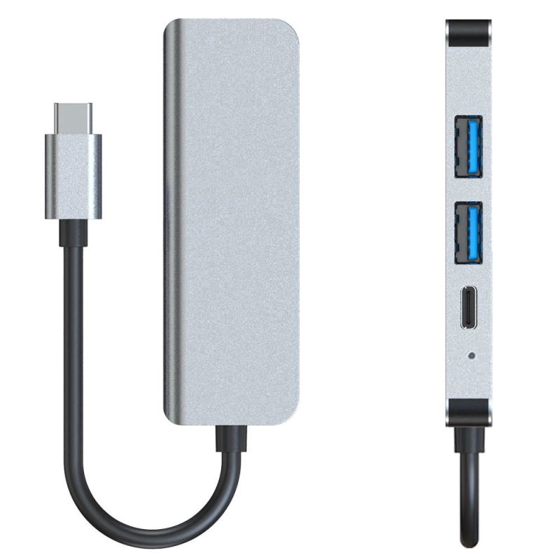 HUB Tech-Protect V2 4in1 USB-C - USB-A 3.0 / USB-A 2.0 / USB-C / HDMI - gray