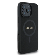 Guess Saffiano Classic Logo MagSafe iPhone 16 Pro Case - Black