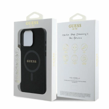 Guess Saffiano Classic Logo MagSafe iPhone 16 Pro Case - Black