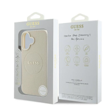 Guess Grained Ring MagSafe case for iPhone 16 - beige