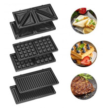 Sandwich Pan - Clatronic ST/ WA 3670 - 800 W - Black, Stainless Steel