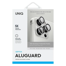 Uniq Optix Aluminum Camera Lens Protector iPhone 16 Pro 6.3&quot; / 16 Pro Max 6.9&quot; white shimmer camera lens glass