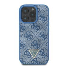 Guess Leather 4G Triangle Strass MagSafe Case for iPhone 16 Pro Max - Blue