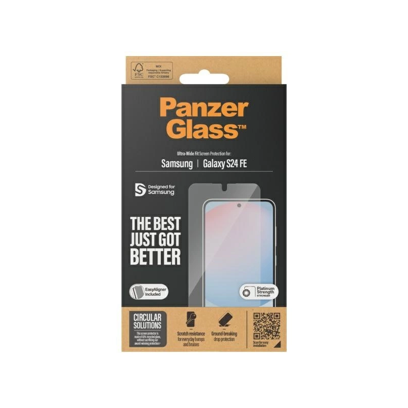 PanzerGlass Ultra-Wide Fit Screen Protection Tempered Glass for Samsung Galaxy S23 FE - Clear