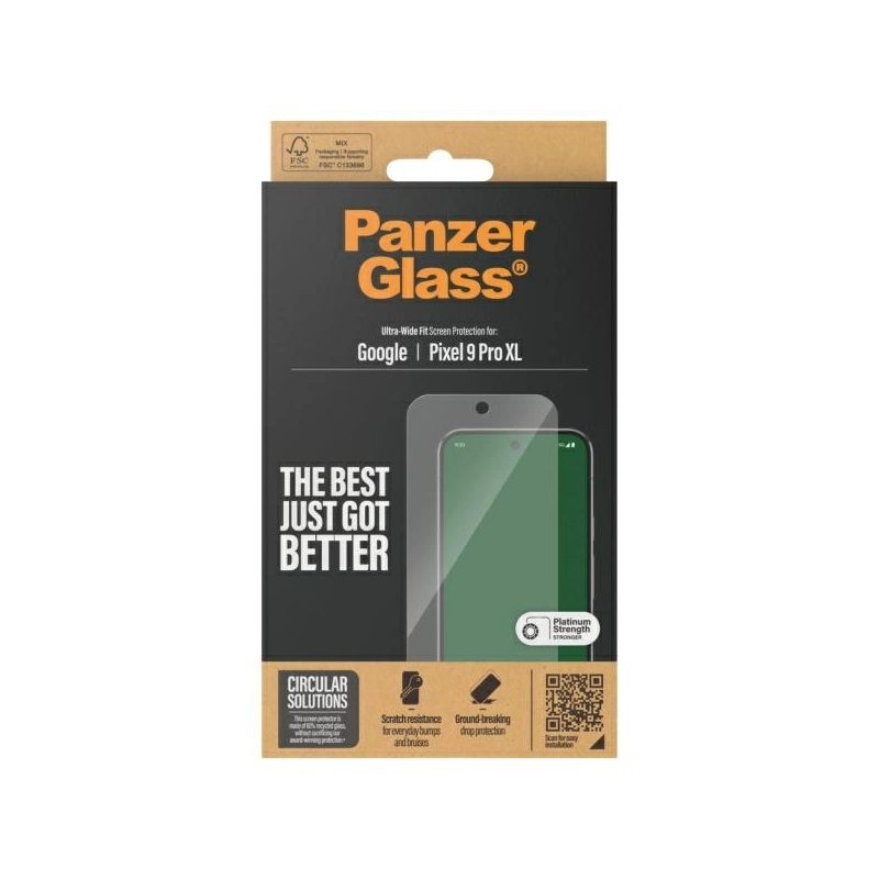 PanzerGlass Ultra-Wide Fit Screen Protection Tempered Glass for Google Pixel 9 Pro XL - Clear