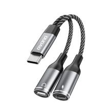 Dudao L13C+ 2in1 USB-C adapteris – pilkas