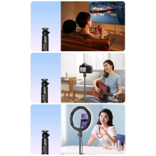 Selfie stick / telescopic pole with stand and Bluetooth remote control 1.5m Ugreen LP586 - black