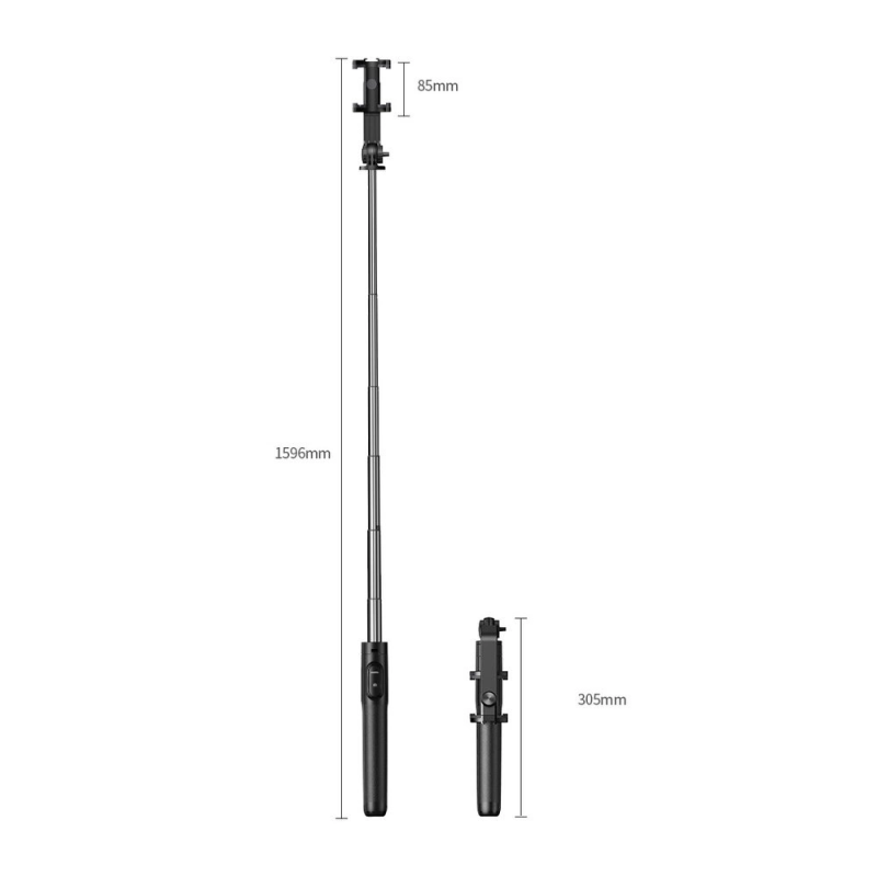 Selfie stick / telescopic pole with stand and Bluetooth remote control 1.5m Ugreen LP586 - black