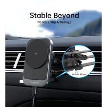 Choetech T206-F car holder with inductive charger up to 15W - black