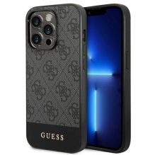 Guess GUHCP14LG4GLGR iPhone 14 Pro 6,1&quot; szary / grey hard case 4G Stripe Collection