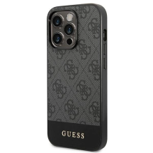 Guess GUHCP14LG4GLGR iPhone 14 Pro 6,1&quot; szary / grey hard case 4G Stripe Collection