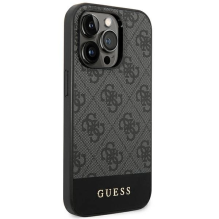 Guess GUHCP14LG4GLGR iPhone 14 Pro 6,1&quot; szary / grey hard case 4G Stripe Collection