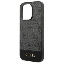 Guess GUHCP14LG4GLGR iPhone 14 Pro 6,1&quot; szary / grey hard case 4G Stripe Collection