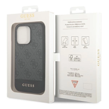 Guess GUHCP14LG4GLGR iPhone 14 Pro 6,1&quot; szary / pilkas kietas dėklas 4G Stripe Collection