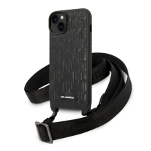 Karl Lagerfeld KLHCP14MSTMK iPhone 14 Plus 6.7&quot; hardcase black / black Monogram Plaque Logo Strap