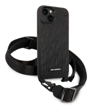 Karl Lagerfeld KLHCP14MSTMK iPhone 14 Plus 6.7&quot; hardcase black / black Monogram Plaque Logo Strap