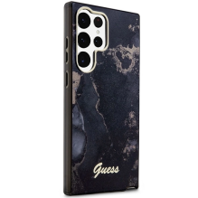 Guess GUHCS23LHTMRSK S23 Ultra S918 black / black hardcase Golden Marble Collection