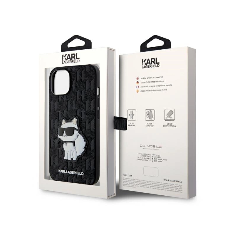 Karl Lagerfeld KLHCP14MSAKHPCK iPhone 14 Plus 6.7&quot; black / black Saffiano Monogram Choupette