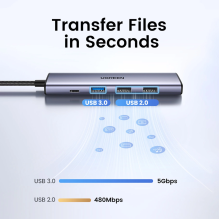 Daugiafunkcis adapteris Ugreen CM478 - pilkas