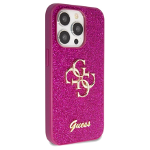 Guess Glitter Script Big 4G case for iPhone 15 Pro - purple