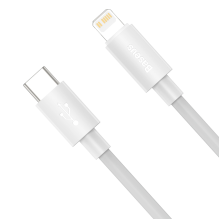 Baseus Simple Wisdom Lightning / USB-C laidas 20W 1,5 m 2 vnt - baltas