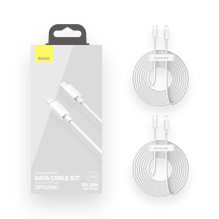 Baseus Simple Wisdom Lightning / USB-C cable 20W 1.5 m 2 pcs - white