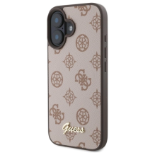 Guess Peony Script MagSafe iPhone 16 Case - Brown