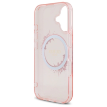 Guess IML Flowers Wreath MagSafe iPhone 16 Case - Pink