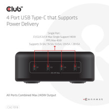 MOBILIUS ĮKROVIKLIS 4PORT / GAN 240W CAC-1918 CLUB3D