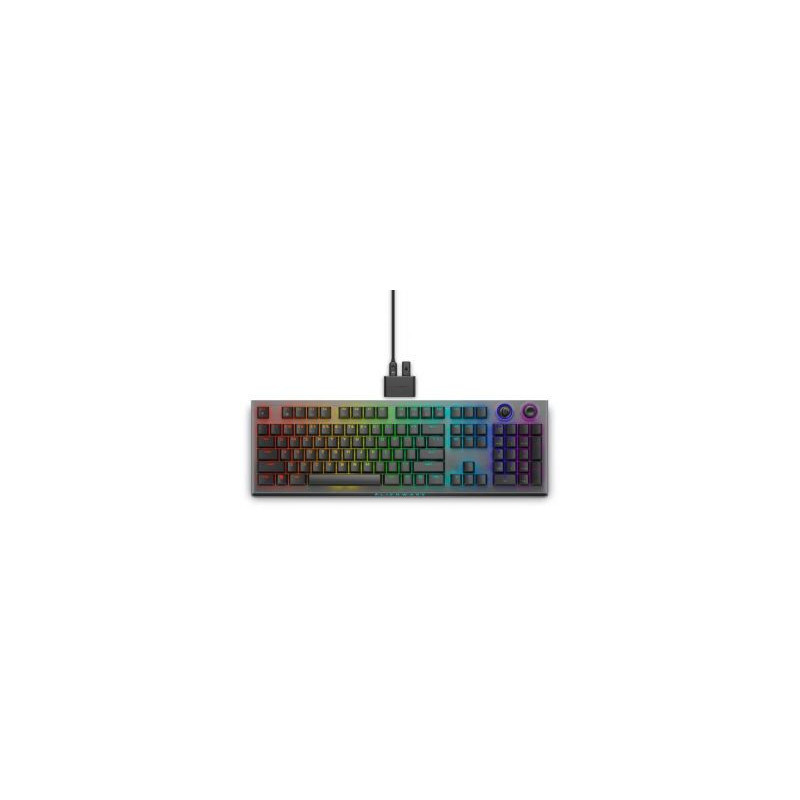 Dell Alienware Tri-Mode AW920K Wireless Gaming Keyboard, RGB LED light, US, Wireless, Dark Side of the Moon, Bluetooth, 