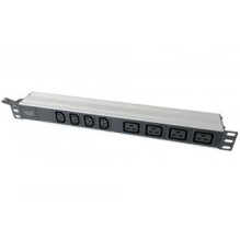 Digitus 1U Aluminum PDU, rackmountable, 4x C13, 4x C19 2x 16A Plug, 250VAC 50 / 60Hz open end , DN-95423