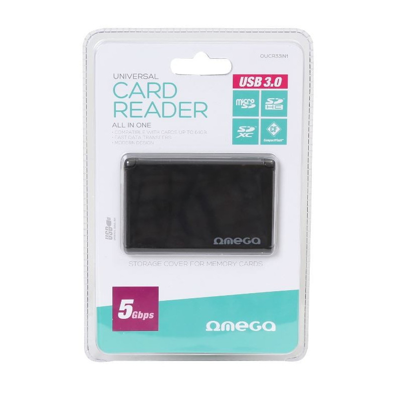 Card reader Omega (OUCR33IN1) (microSDHC,SDHC,SDXC USB 3.0) black