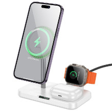 Wireless charging station HOCO 3in1 (CQ12) (MagSafe) (Phone Pods Watch) 15W white