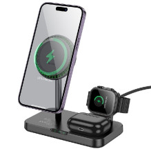 Wireless charging station HOCO 3in1 (CQ12) (MagSafe) (Phone Pods Watch) 15W black