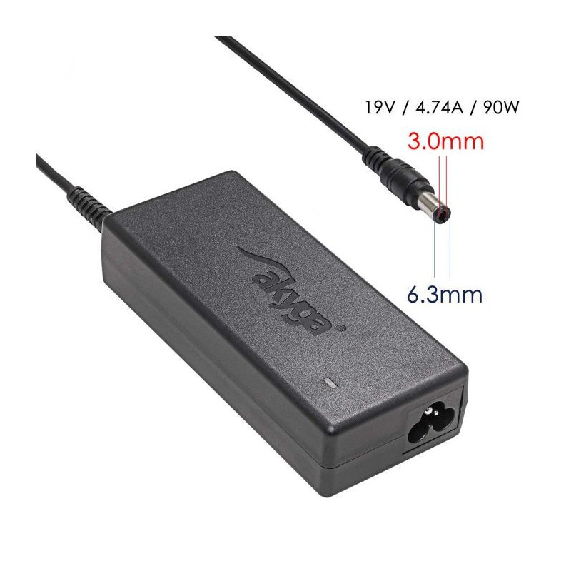 Charger for laptop Akyga AK-ND-27 (19V / 4.74A 90W 5.5 x 3.0mm + pin) SAMSUNG 1.2m