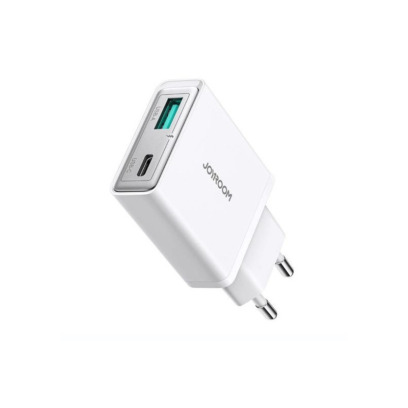 Charger JOYROOM Super Slim (TCF14) (1xUSB-C 1xUSB 3A 20W) white