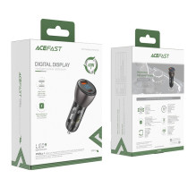 Automobilinis įkroviklis Acefast B6 63W USB-A+USB-C juodas