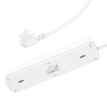 Ilgiklis Hoco NS1 Aura 4 lizdų + 2xUSB-A + 1xType-C 1.8m baltas