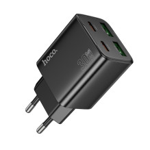 Įkroviklis Hoco N56 2xUSB-C / 2xUSB-A PD30W juodas