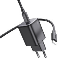 Įkroviklis Hoco N40 USB-C PD20W + USB-C to USB-C 1.0m juodas