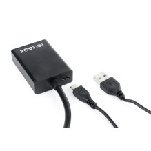 Gembird A-VGA-HDMI-01 vaizdo kabelio adapteris 0,15 m HDMI A tipo (standartinis) VGA (D-Sub) Juodas