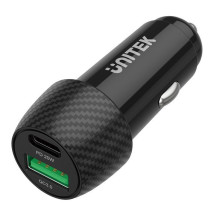 Unitek P1400A automobilinis įkroviklis 38W USB-A USB-C QC 3.0