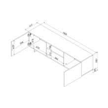 Cama 2D1P RTV cabinet ALMA 180x41.5xH55 cashmere