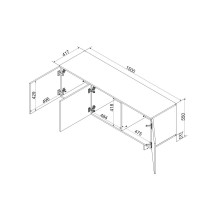 Cama 3D RTV spintelė ALMA 150x41.5xH55 kašmyras