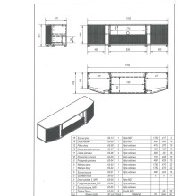 Cama RTV cabinet MICHELLE 178x35-47xH48 black / viking oak