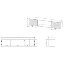 Cama RTV cabinet TULA 183x35x37 white matt + black fireplace