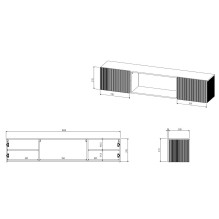 Cama RTV spinta ROTA 183x35x37 balta matinė + juodas židinys