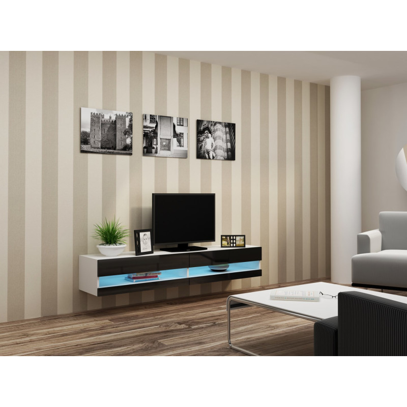 Cama TV stand VIGO NEW 30 / 180 / 40 white / black gloss